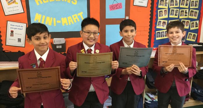Hoard of Maths Awards in UK Junior Maths Challenge