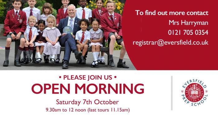 Join Our Open Morning Saturday 7th October
