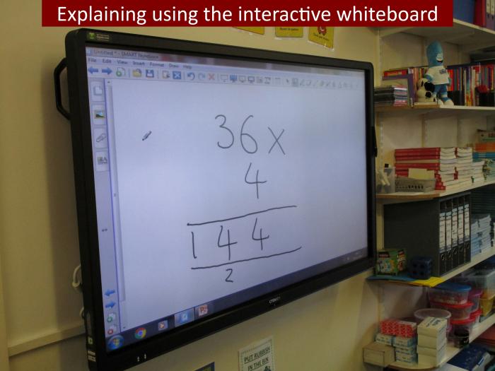 4 Explaining using the interactive whiteboard