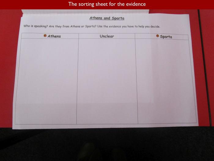 5 The sorting sheet for the evidence