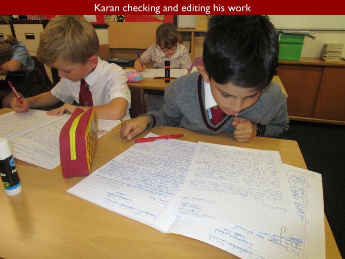 6 Karan checking and editing his work