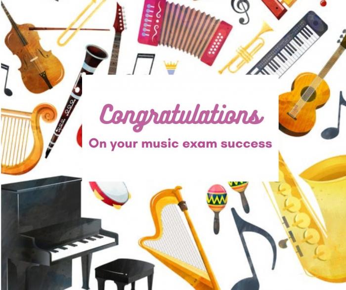 Congratulations on music exam 1