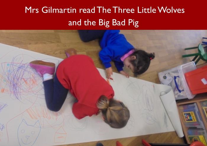 40 Mrs Gilmartin read The Three Little Wolves and the Big Bad Pig