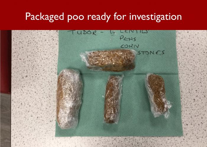 6 Packaged poo ready for investigation