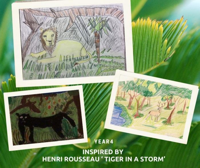 Art Yr 4 by Henri Rousseau Tiger in a storm