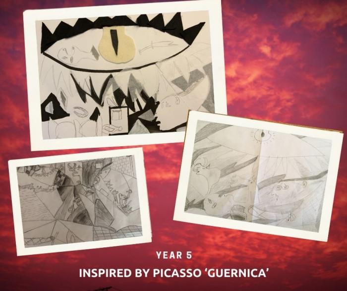 Art Yr 5 inspired by Picasso Guernica