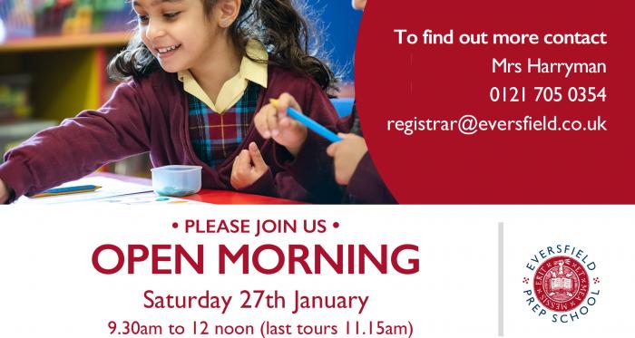 Join our Open Morning Saturday 27th January