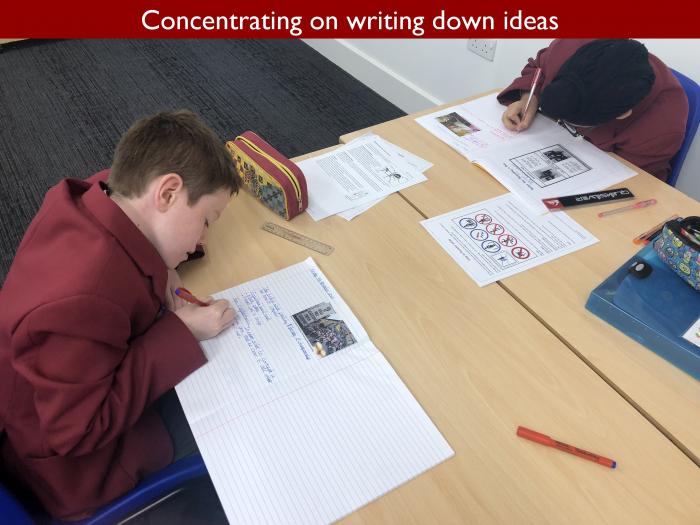 11 Concentrating on writing down ideas