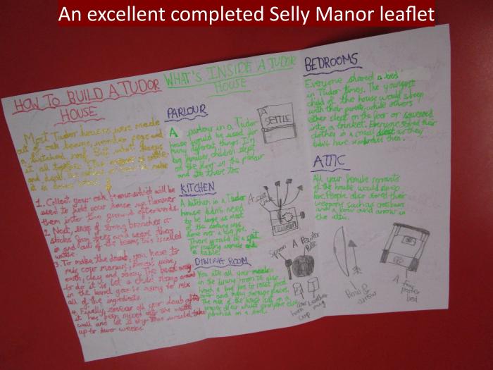 8 An excellent completed Selly Manor leaflet